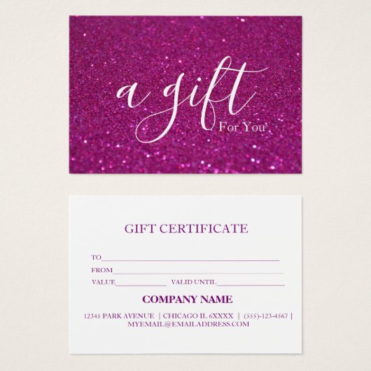 Einfache und moderne Geschenkgutschrift (Vorne & Hinten)
