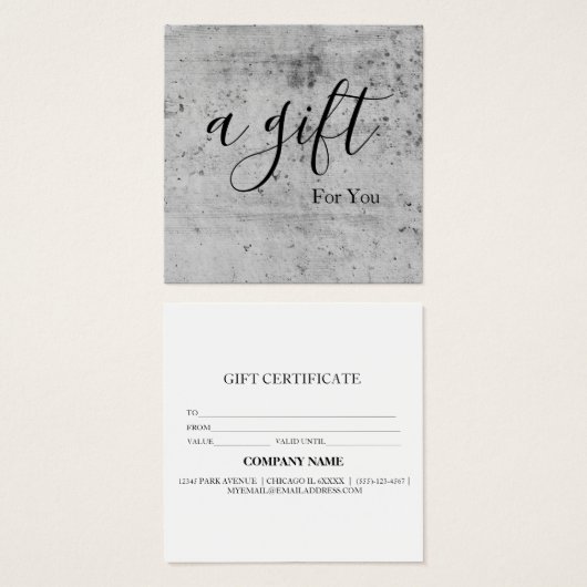 Einfache und moderne Geschenkgutschrift (Vorne & Hinten)