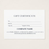 Einfache und moderne Geschenkgutschrift (Rückseite)