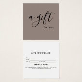 Einfache und moderne Geschenkgutschrift (Vorne & Hinten)