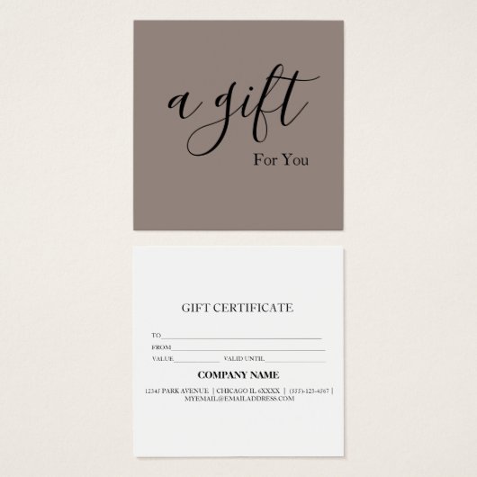 Einfache und moderne Geschenkgutschrift (Vorne & Hinten)