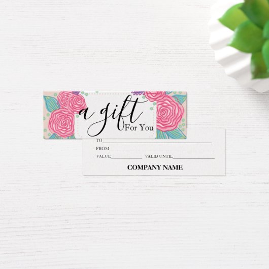 Einfache und moderne Geschenkgutschrift (Schreibtisch)