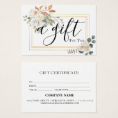 Einfache und moderne Geschenkgutschrift (Vorne & Hinten)