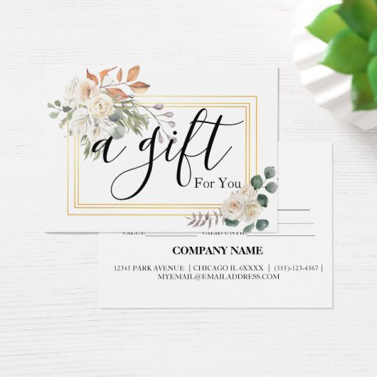 Einfache und moderne Geschenkgutschrift (Schreibtisch)