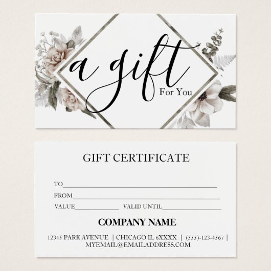 Einfache und moderne Geschenkgutschrift (Vorne & Hinten)