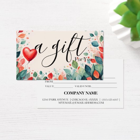 Einfache und moderne Geschenkgutschrift (Schreibtisch)