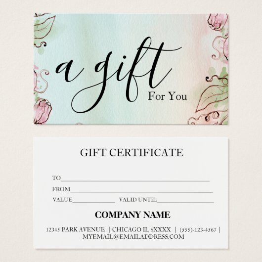 Einfache und moderne Geschenkgutschrift (Vorne & Hinten)