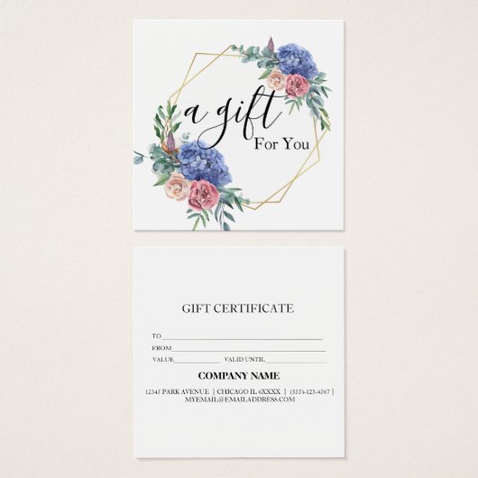 Einfache und moderne Geschenkgutschrift (Vorne & Hinten)