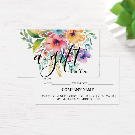 Einfache und moderne Geschenkgutschrift (Schreibtisch)