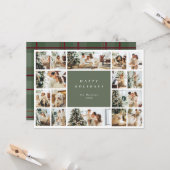 Einfache und moderne Green Multi Foto Ferien Karte (Vorderseite/Rückseite Beispiel)