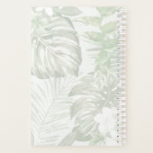 Einfache und moderne, grüne und weiße Palmenblätte Planer (Rückseite)