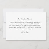 Einfache und moderne Hochzeit danke (Rückseite)