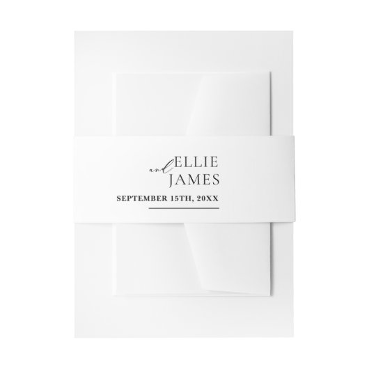 Einfache und moderne Hochzeit Einladungsbanderole (Vorderseite Beispiel)