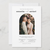 Einfache und moderne Hochzeit zeitgenössischer Fot Einladung (Vorderseite)