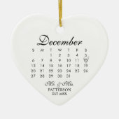 Einfache und moderne Hochzeiten Weihnachten Keramik Ornament (Vorne)