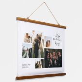 Einfache und moderne Hochzeitscollage für Fotos Wandteppich Mit Holzrahmen (Gewinkelt)