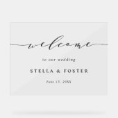 Einfache und moderne Hochzeitsempfehlung Acrylschild (Vorderseite)