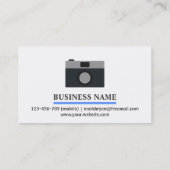 Einfache und moderne Kamera-Ikone für Fotografen Visitenkarte (Rückseite)