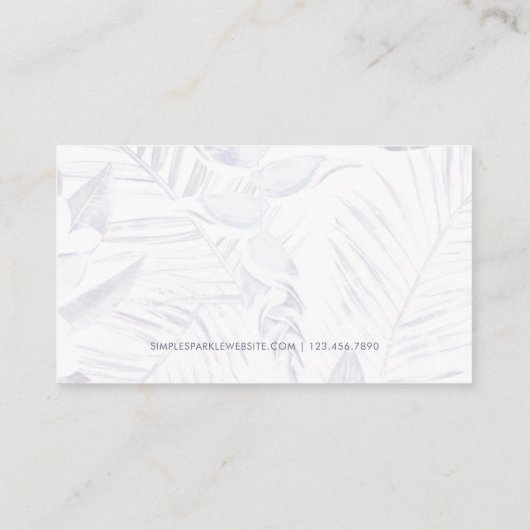 Einfache und moderne Lila Palm Print Loyalty Card Treuekarte (Rückseite)