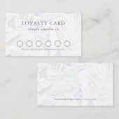 Einfache und moderne Lila Palm Print Loyalty Card Treuekarte (Vorne/Hinten)