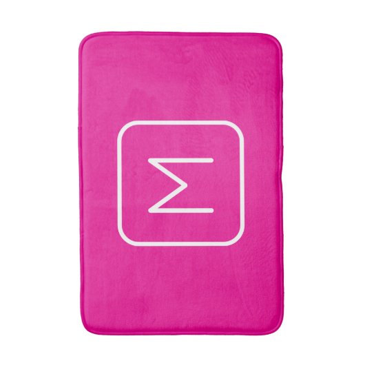 Einfache und moderne Monogramm | Rosa und Weiß Badematte (Vorderseite Vertikal)
