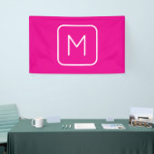 Einfache und moderne Monogramm | Rosa und Weiß Banner (Messeveranstaltung)