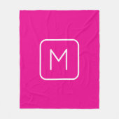 Einfache und moderne Monogramm | Rosa und Weiß Fleecedecke (Vorderseite)