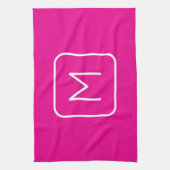 Einfache und moderne Monogramm | Rosa und Weiß Geschirrtuch (Vertikal)