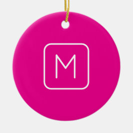 Einfache und moderne Monogramm | Rosa und Weiß Keramik Ornament