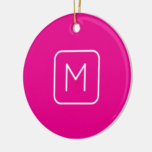 Einfache und moderne Monogramm | Rosa und Weiß Keramik Ornament (Links)