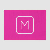 Einfache und moderne Monogramm | Rosa und Weiß Seidenpapier (Vorderseite)