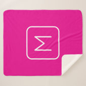 Einfache und moderne Monogramm | Rosa und Weiß Sherpadecke (Vorderseite (Horizontal))