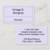 Einfache und moderne Paralegal Business Card Visitenkarte (Vorne/Hinten)