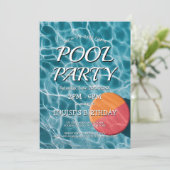 Einfache und moderne Party Einladung am Pool (Stehend Vorderseite)
