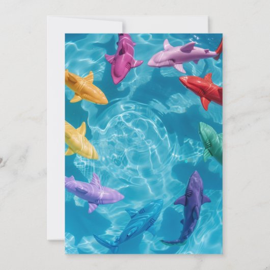 Einfache und moderne Party Einladung am Pool (Rückseite)