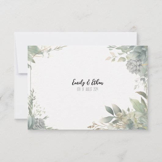 Einfache und moderne Personalisierte Hochzeit Viel Dankeskarte (Rückseite)