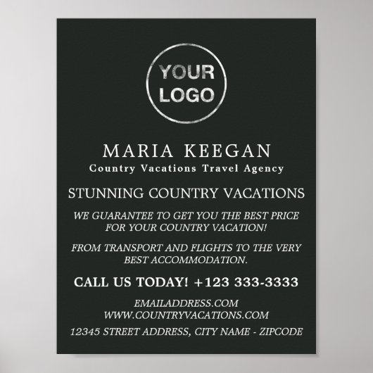 Einfache und moderne Reiseagentur Werbung Poster (Vorne)