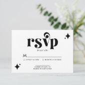 Einfache und moderne Retro Wedding RSVP Card Karte (Stehend Vorderseite)
