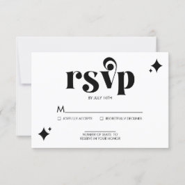 Einfache und moderne Retro Wedding RSVP Card Karte