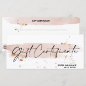 Einfache und moderne Rosa-Gutscheinkarte (Vorne/Hinten)