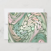 Einfache und moderne rosa und grüne Bat Mitzvah RSVP Karte (Rückseite)