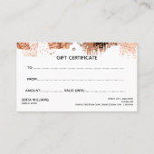 Einfache und moderne Rose Gold Certificate-Geschen Visitenkarte (Rückseite)