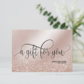 Einfache und moderne Rose - Gutscheinkarte (Stehend Vorderseite)