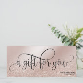 Einfache und moderne Rose - Gutscheinkarte (Stehend Vorderseite)