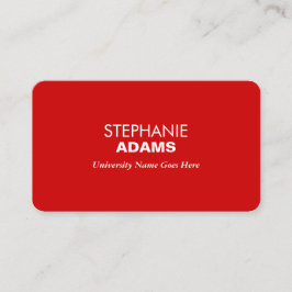 Einfache und moderne Rote Universität Telefonnummerkarte