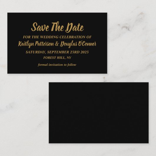 Einfache und moderne, Save the Date Card Visitenkarte (Vorne/Hinten)