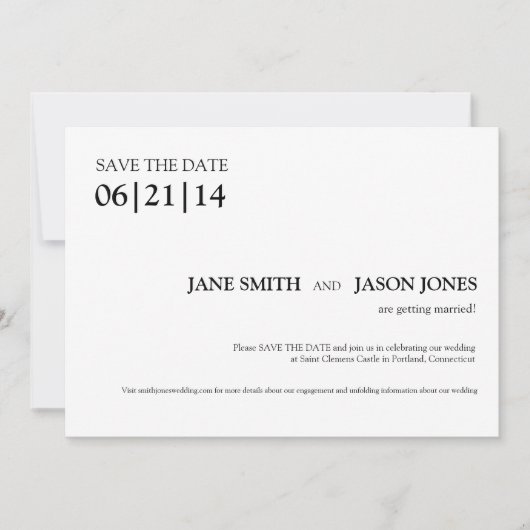 Einfache und moderne Save the Date-Einladung Date (Vorderseite)