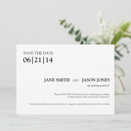 Einfache und moderne Save the Date-Einladung Save The Date (Stehend Vorderseite)
