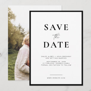Einfache und moderne Save-the-Date-Karte mit Foto Einladung