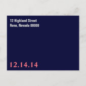 Einfache und moderne Save the Date Postkarte (Rückseite)